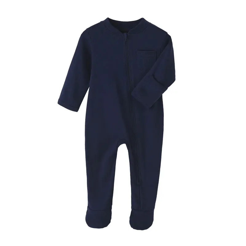 Baby Clothes Fashion Solid Color Newborn Clothes Girls Bodysuits Spring & Autumn Baby Boy Clothes Cotton Long Sleeve Baby Footies 3-12 Months