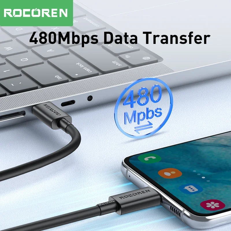 Rocoren USB-C Kabel 100W (2x 2M) – Superschnelles Nylon-Ladekabel Für IPhone, Samsung, MacBook & Mehr