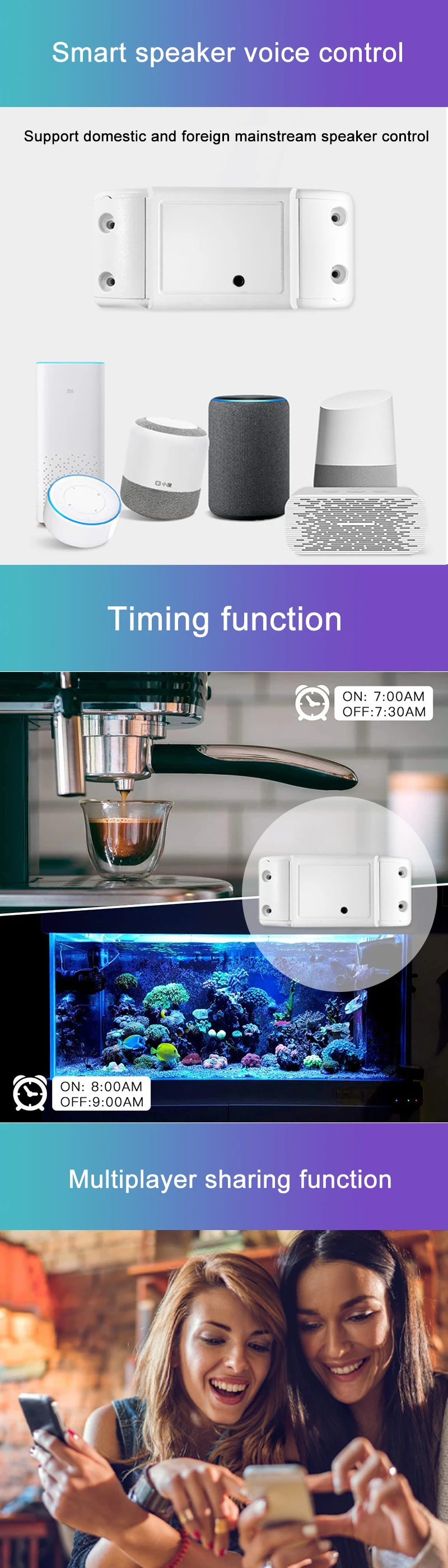 Description Picture 3 of itemWifi Smart Switch Wireless Remote Switch Breaker Domotic LED Light Controller Module Smart Life Tuya APP Works with Alexa Google