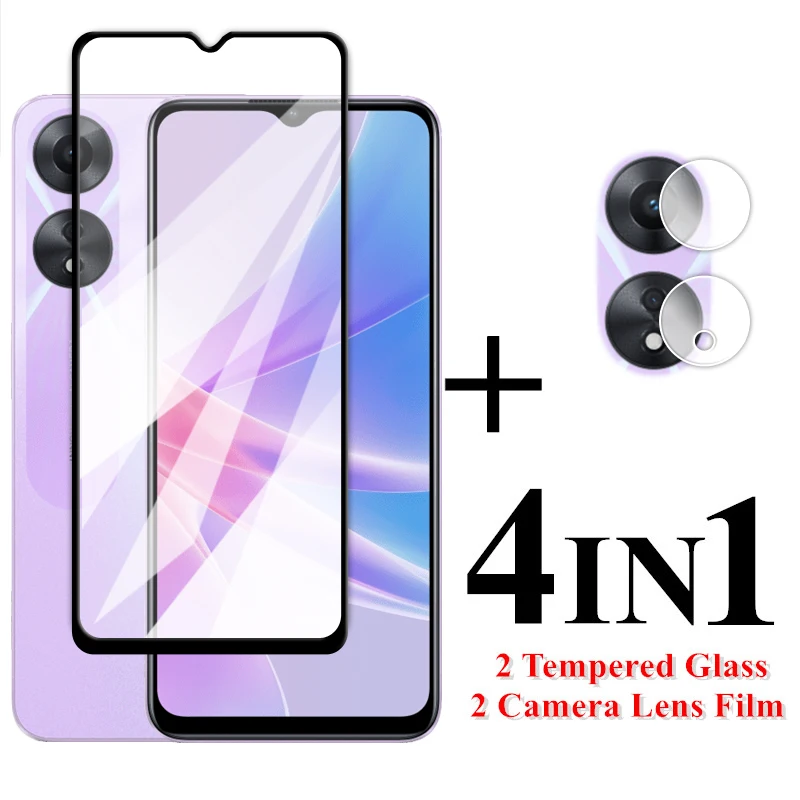 

For OPPO A78 5G Screen Protector 6.56 inch Full Cover Glass For OPPO A58 A58X A78 5G Tempered Glass OPPO A78 5G Camera Lens Flim