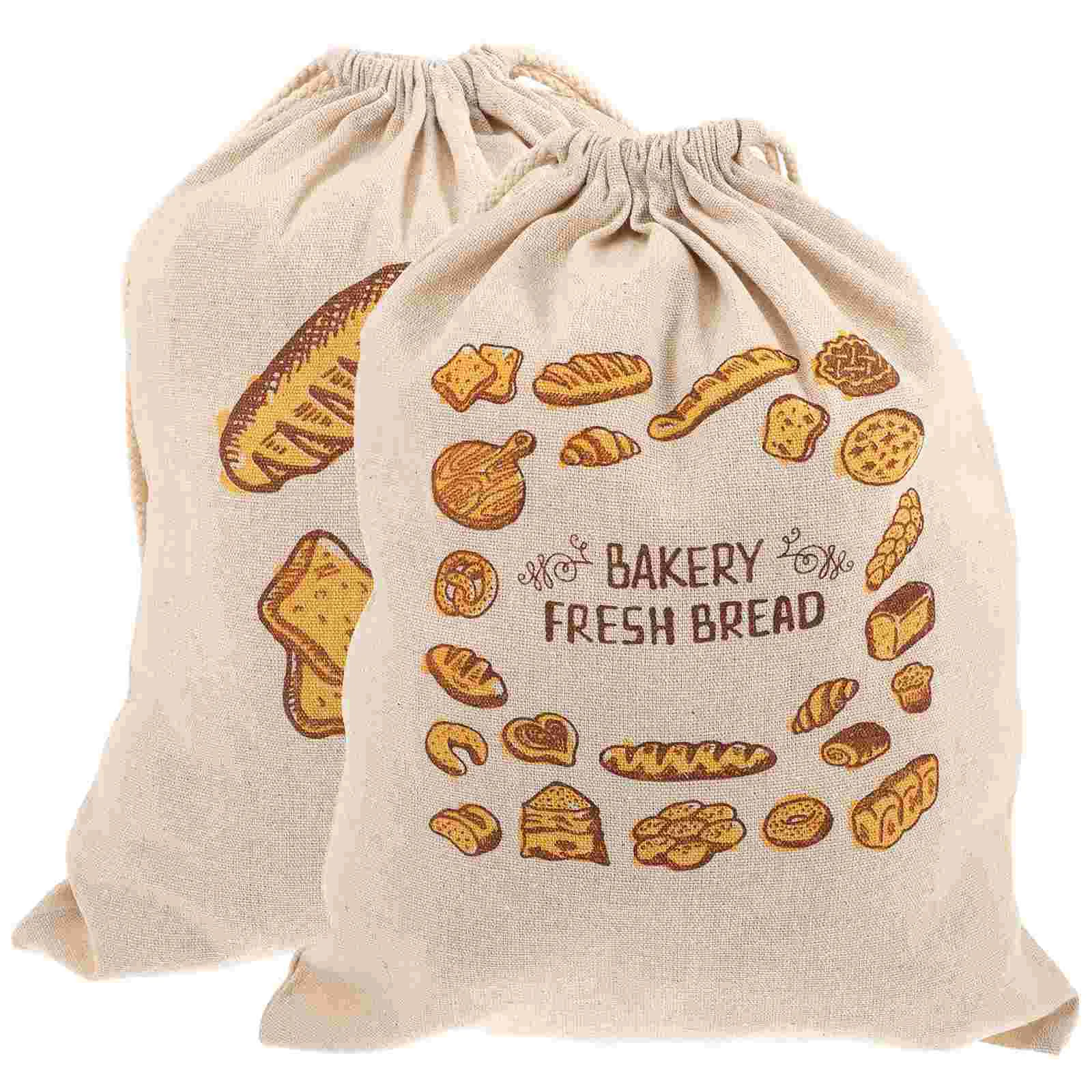 

2Pcs Drawstring Bread Storage Bags Portable Bread Bags Reusable Bread Pouches