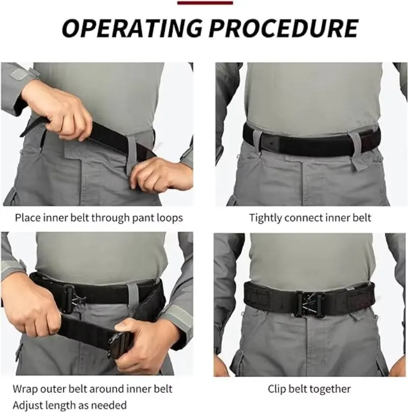 Tactical Belt 3 IN 1 Laser Cut Quick Release Buckle MOLLE Combat Shooting with Inner & Back Support Pad tactical belt