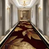Luxury 3D Golden Leaf Pattern Long Corridor Carpet Room Decoration Hallway  Rug Non-slip Hotel Runner Carpets Stairway Floor Mat 4
