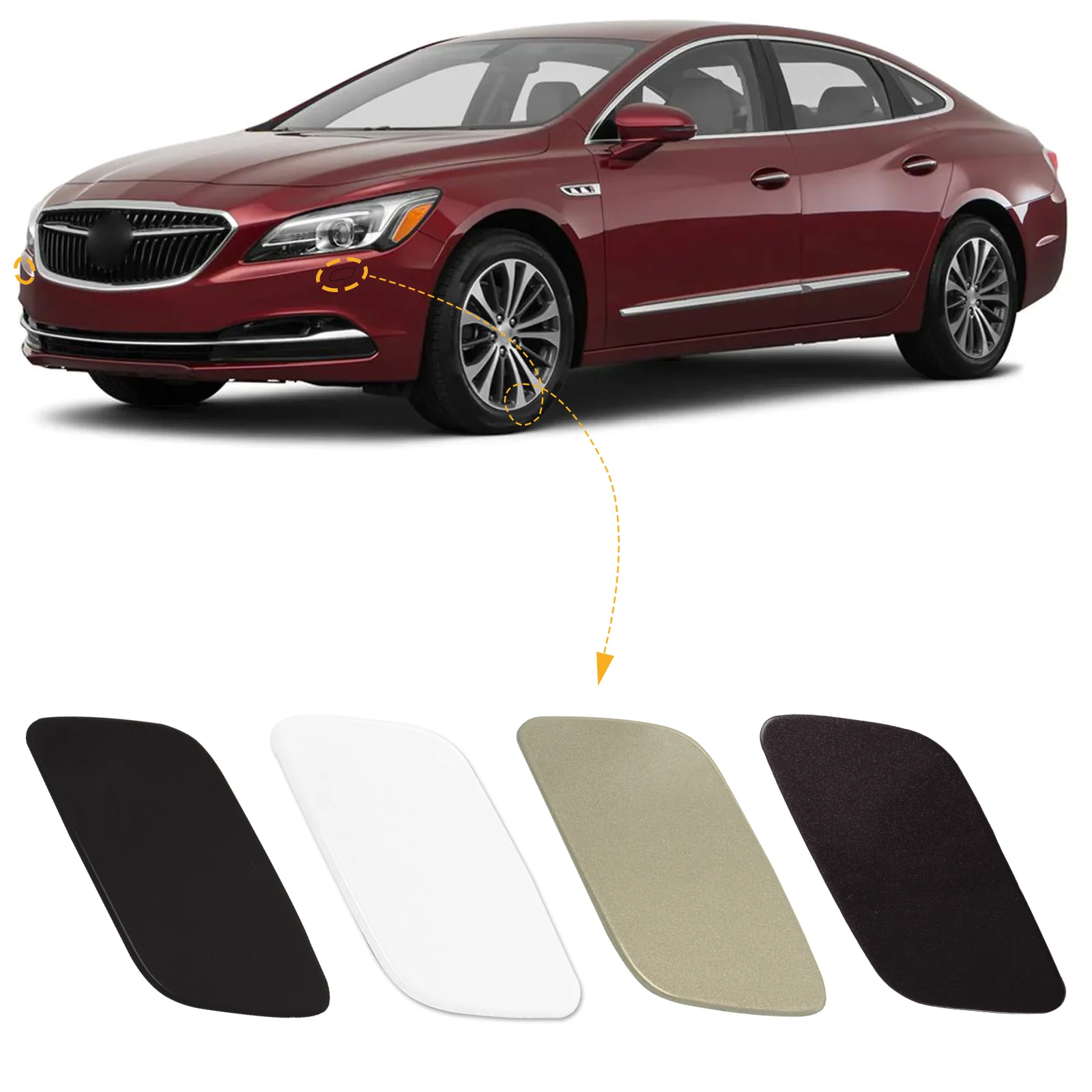 Front Bumper Headlight Headlamp Washer Jet Spray Nozzle Cover Cap For