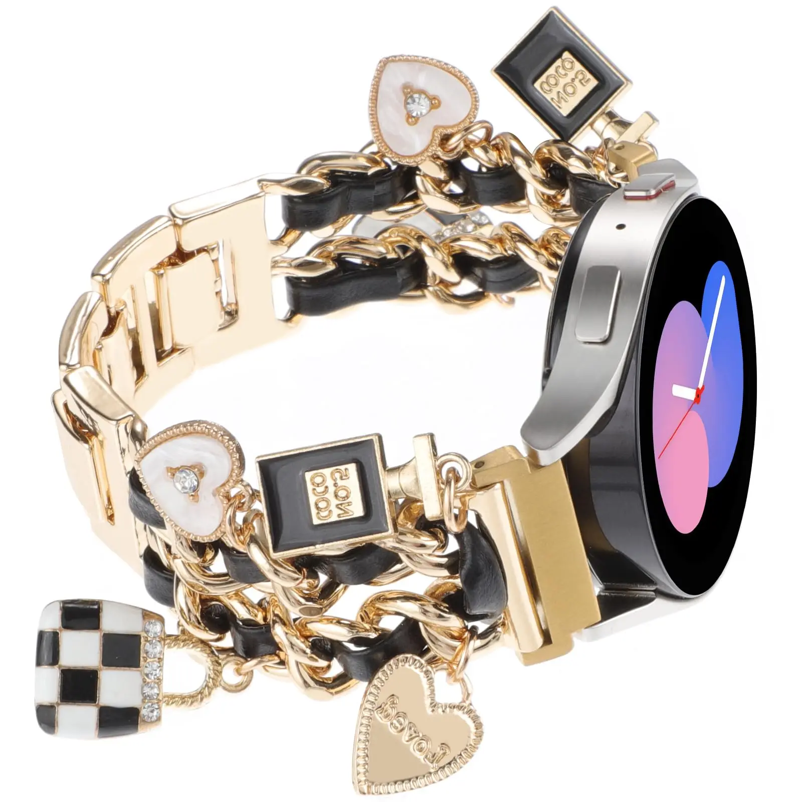 Elegant Women's Metal Bracelet Band with Pendants