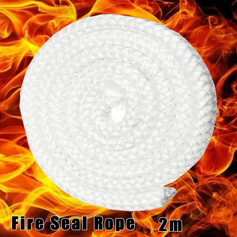 Corda de Vedação de Fibra de Vidro para Porta de Fogão Cabo de Junta Branco Alta Temperatura Substituição de Woodburner Cabo de Lareira 2m mm mm 10 mm 12 mm