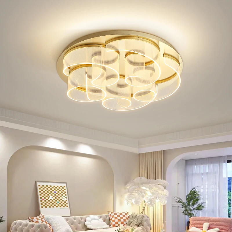 Lampadari moderni e minimalisti per soggiorno atmosfera Led lampada da soffitto con montaggio a incasso lampadario in oro per sala ristorante di lusso nordico