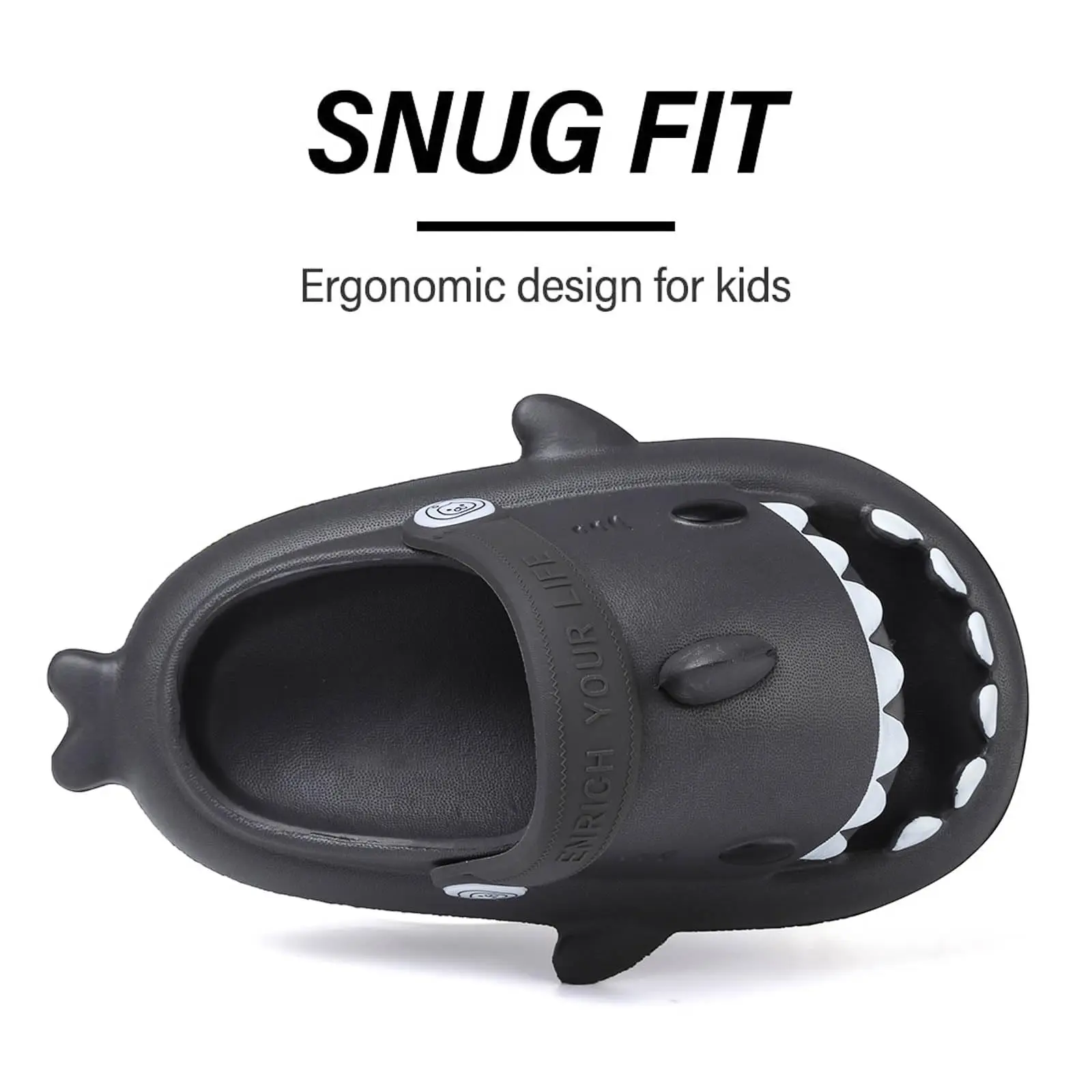 SmilePoP Kids Shark Slides Sandals Summer Slip-On Sandals Shower Beach Pool Anti-slip Slippers for Kids Girls ThickSole Slippers 5