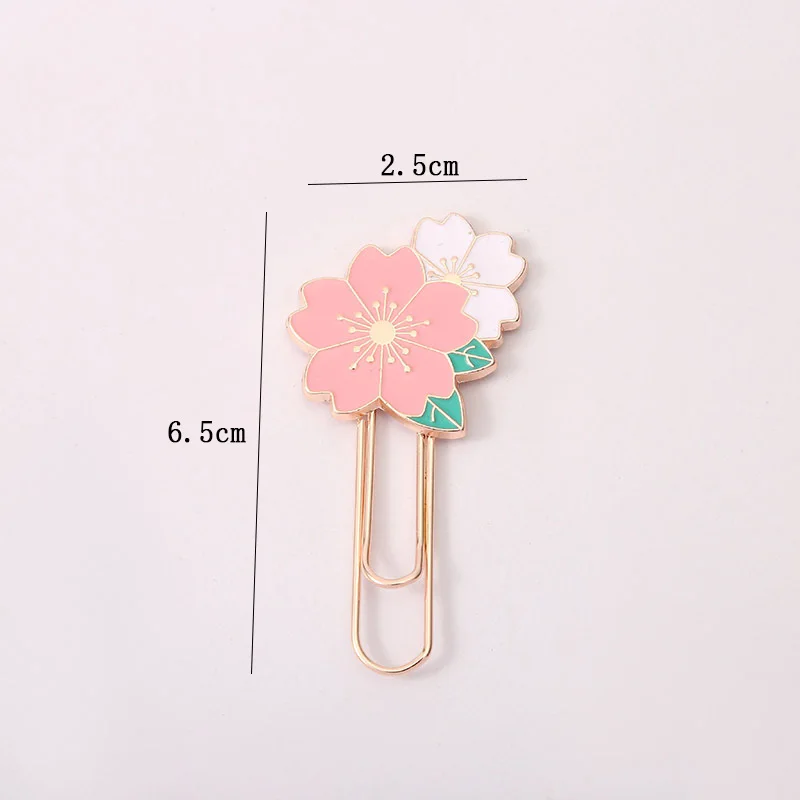 Paper Clips Cherry Blossom Paper Clip Creative Cute Metal Bookmark Clip Exquisite Beautiful Paper Notebook Decoration Stationery