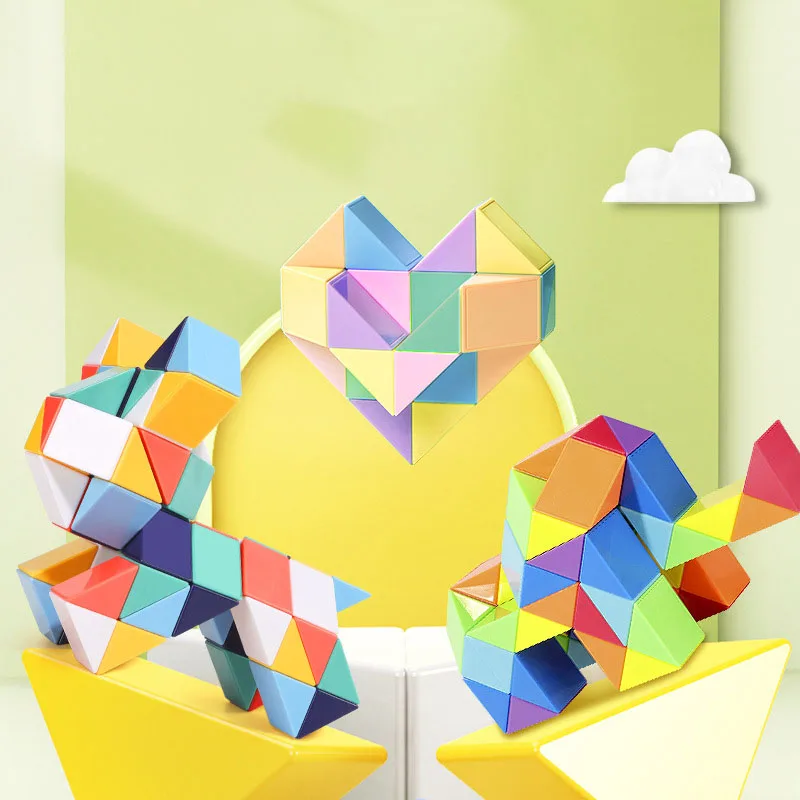 

24-72 Segments Magic Rule Variable Magic Ruler Children Benefit Intelligence Colorful Folding Deformation Magic Cubes 3D Puzzles