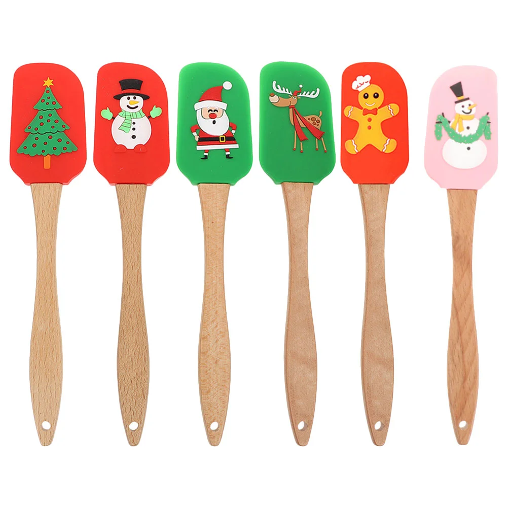 

Christmas Silicone Cream Scraper Smoother Spreader Heat Resistant Cake Butter Spatula Pastry Baking Tools