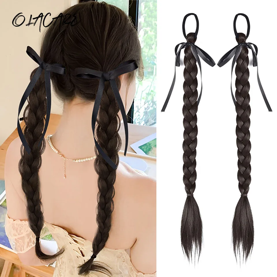 Synthetic Braided Ponytail Wig Extension Straight Smooth