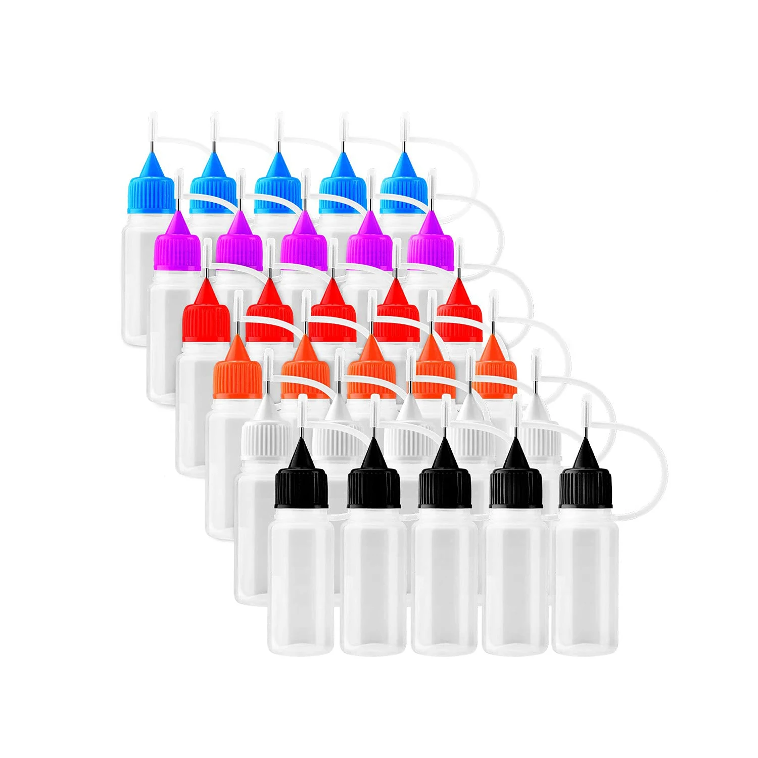 

5pcs 10ml Needles Precision Tip Applicator Transparent Squeezable Needle Bottles For DIY Quilling Craft Acrylic Painting