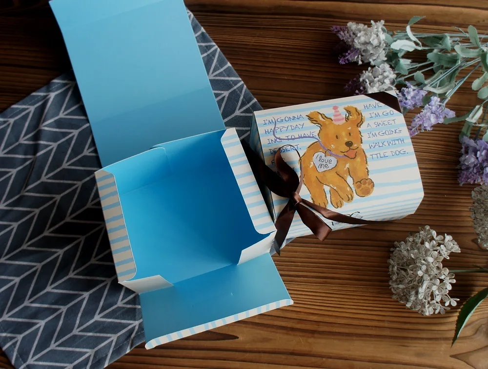 10 Pcs Blue Dog Bear Doll Paper Boxes 15.5×10×12cm for Wedding Birthday Valentine’s Day... - SKU BDBB2204 - UGI Packaging