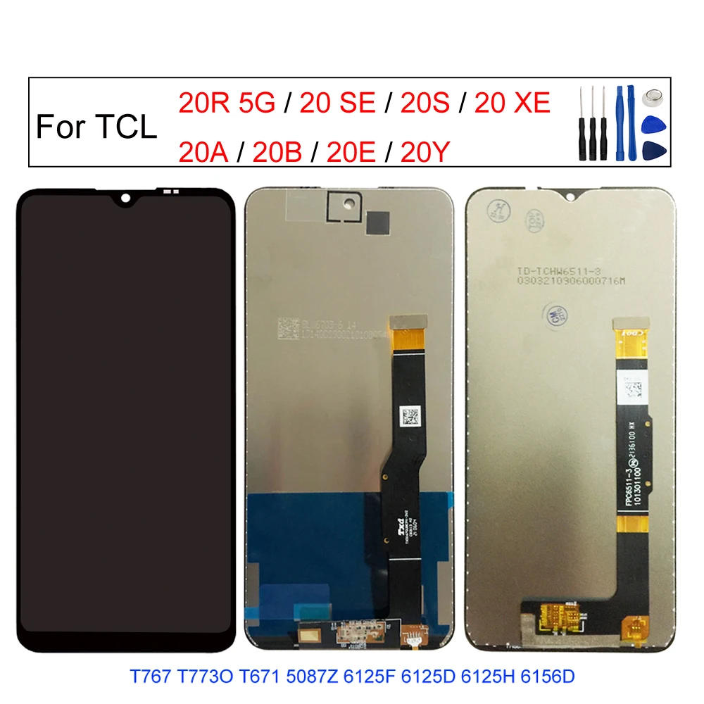 

LCD Display for TCL 20 SE,20R 5G,20E,20Y,20 S,20XE, 20A,20B, for T767 ,T773O,T671,5087Z,6125F,6125D LCD Display Screen, 6156D