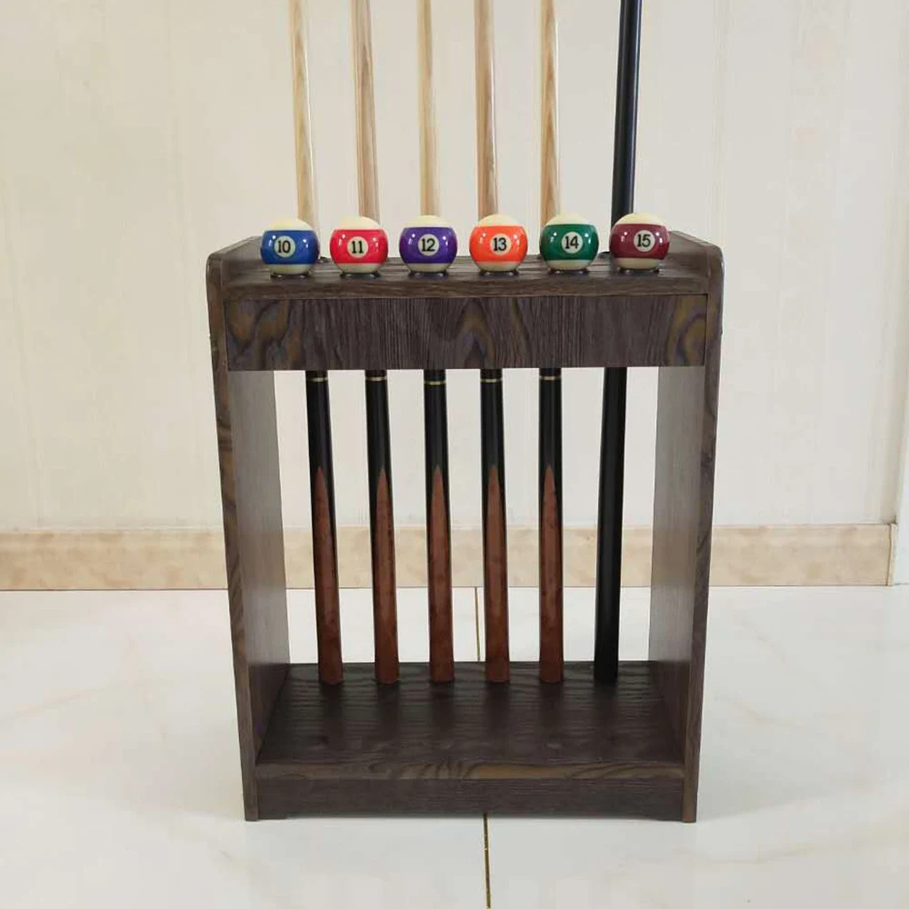 Pool Cue-Billiards Accessories, Wood Rack, Cue Organizer, Stand Sticks, Holder, 12 vintage log garden table solid wood flower room indoor gardening operation desk cedar old plant work rack picnic table