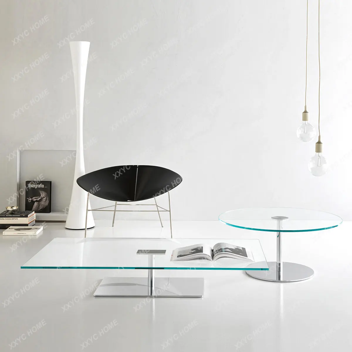 

Minimalist Stainless Steel Tempered Glass Coffee Table Living Room Simple High-End Sofa Corner Table Modern Tea Table
