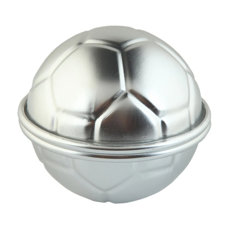 Football Cake Pan Aluminum 15/20CM 3D Lagre Half Soccer Ball Football Shaped Cake Mold Pastry Baking Cake Decorating Pan Mold