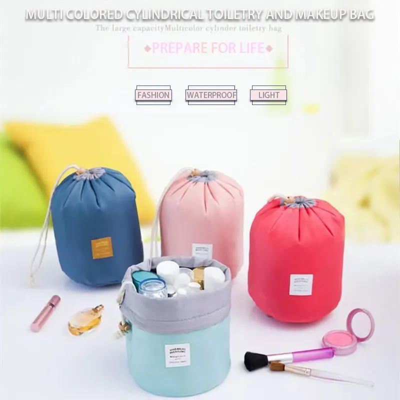 Cosmetic Bag Fashion Round Waterproof Makeup Bag Travel MakeUp Organizer Female Storage Toiletry Kit Case,ylon High Capacity makeup organizer cosmetic bag makeup bag cosmetic case