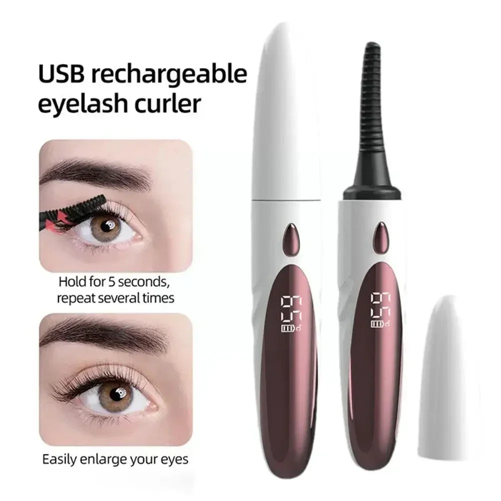 Electric Heated Eyelash Curler Lasting Lash Curler Tool Naturally Intelligent Temperature Control Styling Make Up Eyelashes Curl