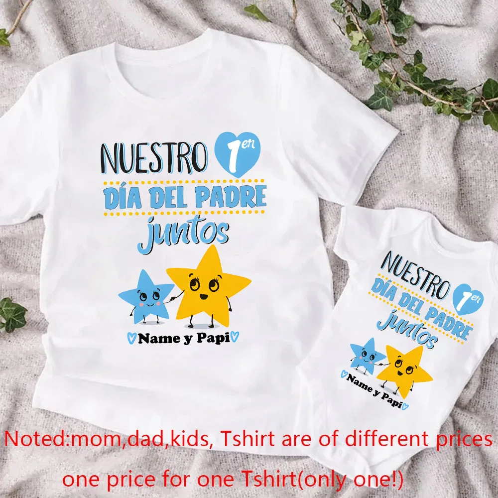 Personalized Father's Day Family Matching Outfits Custom Name Daddy Shirt Baby Bodysuit Family Clothes Fathers Day Gift Outfits 3