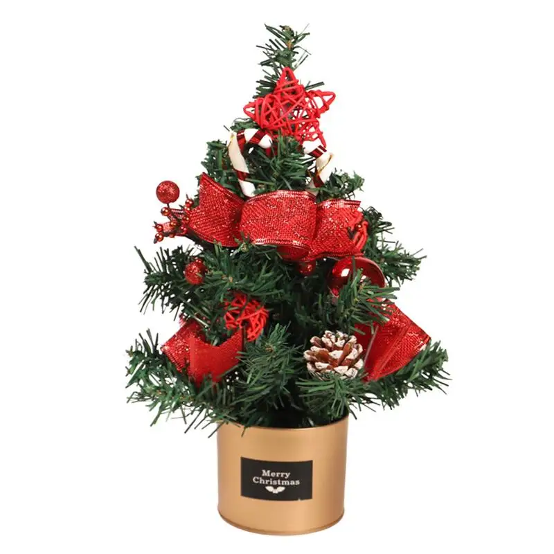 

Artificial Mini Christmas Trees 30cm/11.8inch Artificial Star Treetop Tin Box Decorations Ornaments Christmas Ornaments For