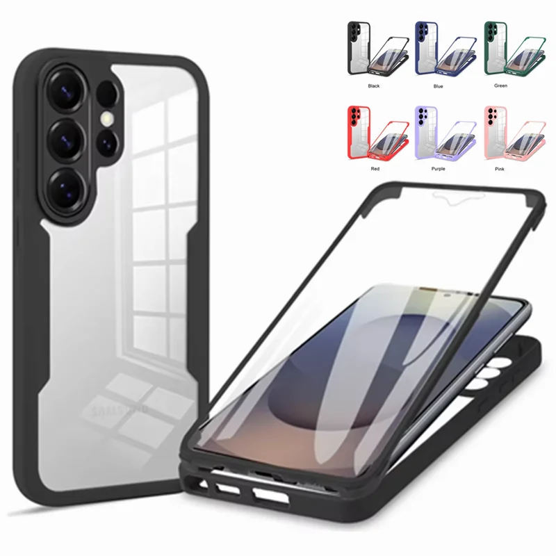 Custodia Trasparente con Protezione Schermo Completa a 360° per Samsung Galaxy S26 Ultra S25 Edge S24 Plus S23 FE S22 S21 5G