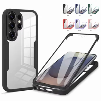Custodia Trasparente con Protezione Schermo Completa a 360° per Samsung Galaxy S26 Ultra S25 Edge S24 Plus S23 FE S22 S21 5G