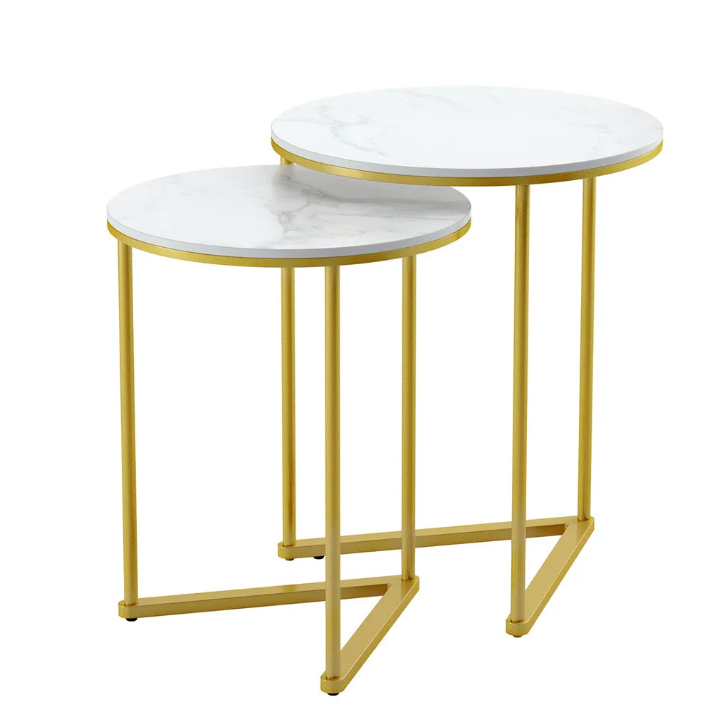 Side Table Coffee Table Round Sofa Coffee Table White Marble High Gloss Design