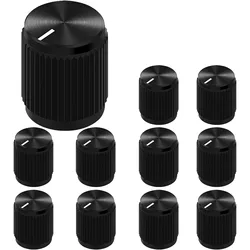Premium Anodized Aluminum Black Guitar Pedal Knobs - Set of 10 (Black)