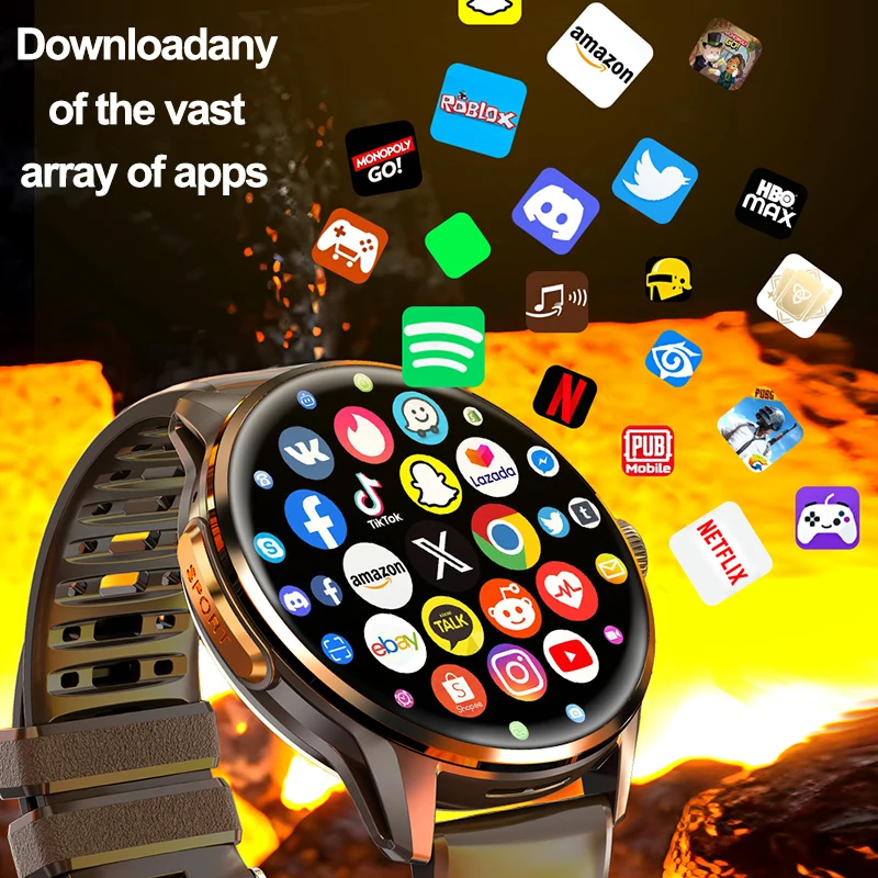 2026년형 4G 풀 네트워크 적외선 스마트워치 1.6인치 AMOLED 스크린 시계 영상 통화 구글 플레이 WIFI NFC GPS 나침반 스마트워치