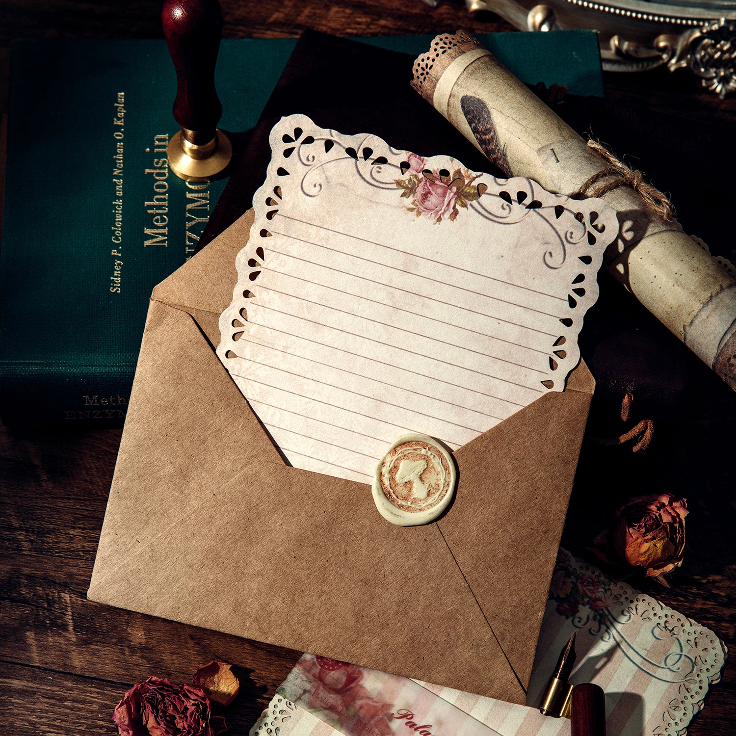 Craft Paper 10pcs/pack Vintage Floral Lace Scrapbook DIY Photo Album Collage Journalling