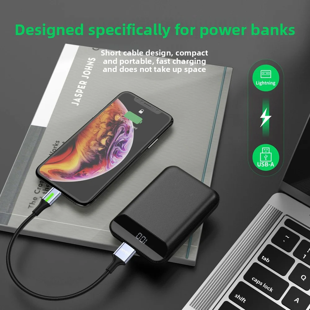NNBILI 0.25M/0.5M 데이터 케이블 A to USB C 고속 충전 데이터 숏 케이블 66W 타입 C to C 아이폰 15 화웨이 휴대용 전원 케이블