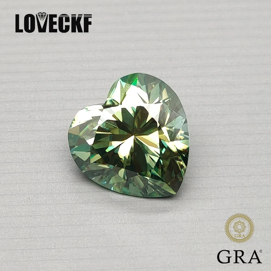 

Новый зеленый бриллиант в форме сердца с муассанитом, бриллиант 0,5-CT VVS1, строительный камень с сертификатом GRA