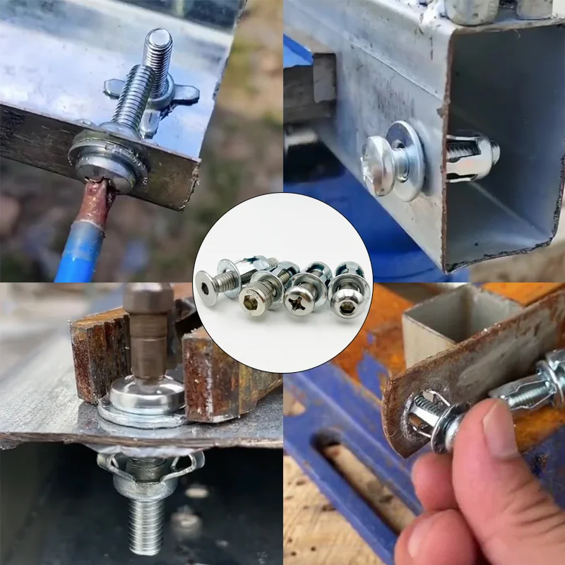 304 Stainless Steel Petal Shape Rivet Nut Screw Bolt Kit Expansion Metal Rivetnut Panel License Plate Clamp Lock Jack Nuts M4-M8 rivet nut kit