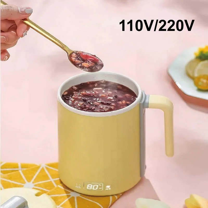 

110V 220V Multifunctional Health Cup Mini Portable Smart Electric Stew Cup 4 gear Adjust Tea Kettle Hot Milk Electric Cup 450ml