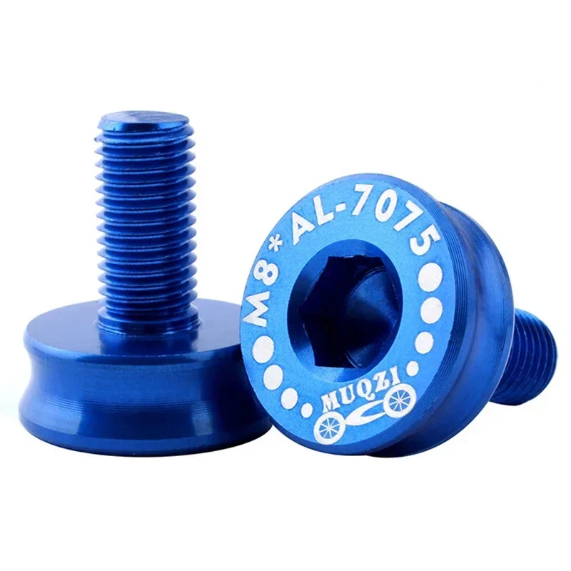 Bicycle Crank Bolts - M8 Aluminum Alloy Bottom Bracket Axle Bolts (2 Pack, Multiple Colors)