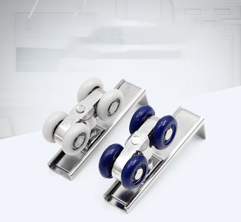 Kit 4 Pulegge Per Porte Scorrevoli - Ruote In Ottone Con Frenaggio | Per Armadi E Mobili - Foto 5