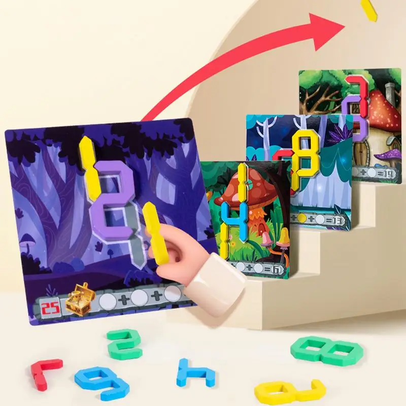 Number Flash Cards Counting Board Preschool Educational Toys Color Cognition Matching Puzzle Game For Toddler Boy Girl 3 Years