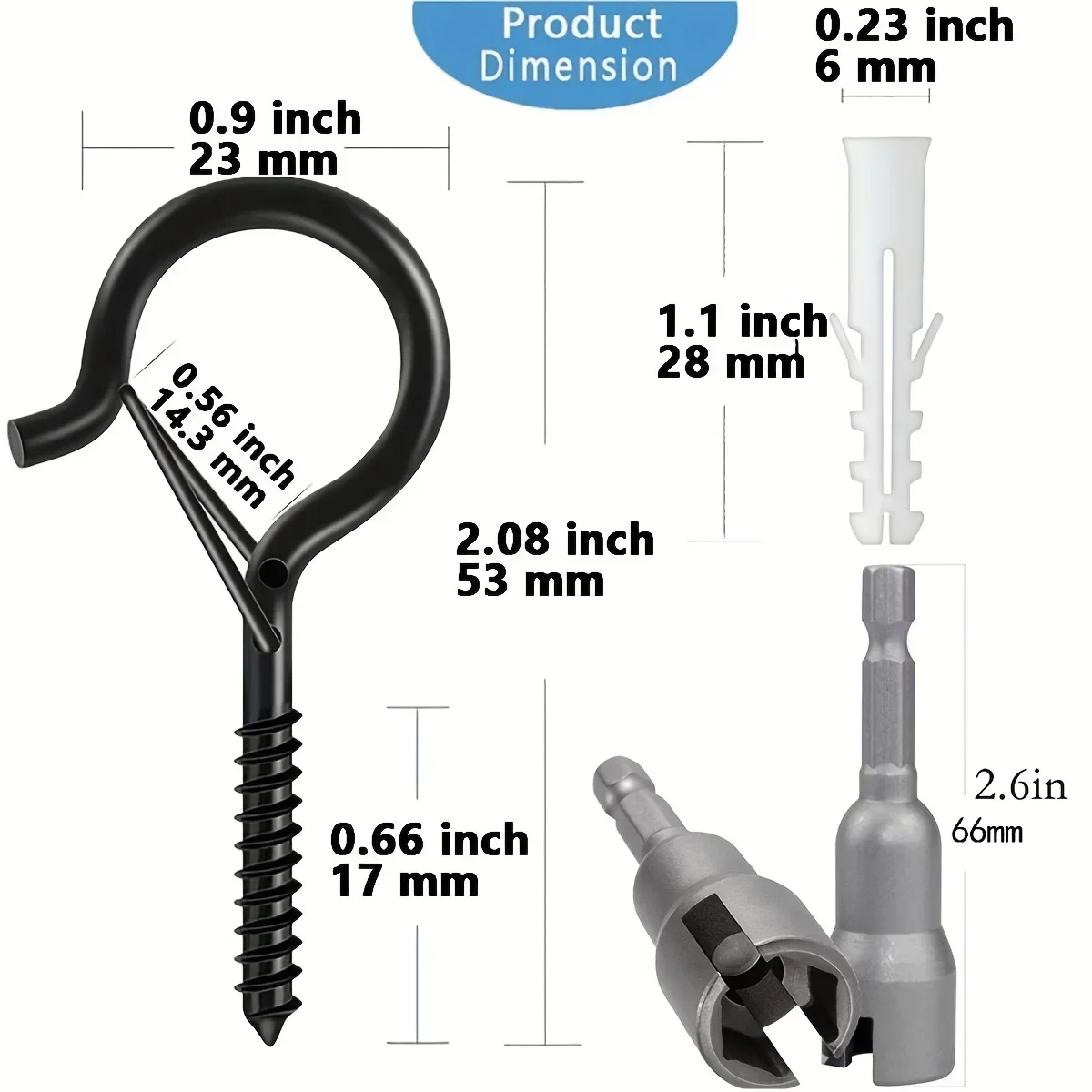 2/10PCS Q-Hanger Screw Hooks Hear Ceiling Hooks for Hanging Plant with Safety Buckle Stainless Steel Outdoor String Light