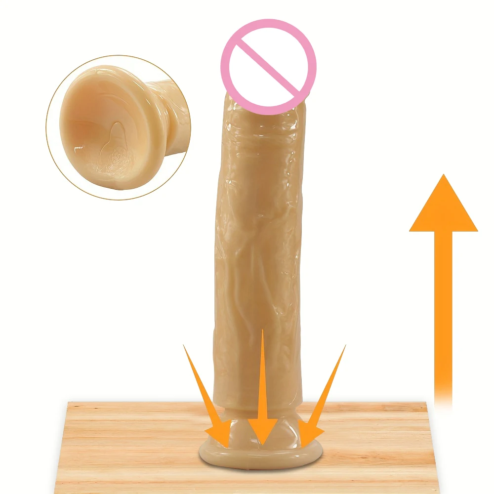 TPE Realistic Jelly Penis Dildo with Suction Cups Hand Washable TPE Anal Plugs Non-Powered Adult Sex Toys 1PC