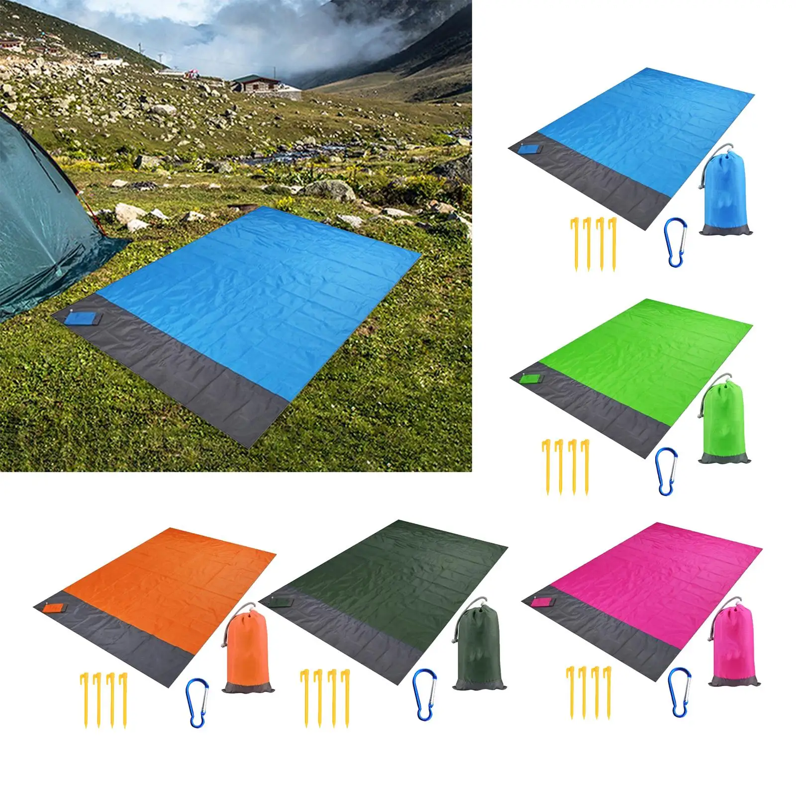 Picnic Blanket Beach Blanket Folding Durable Waterproof Beach Mat Picnic Mat for Park Sporting Events Festival Travel