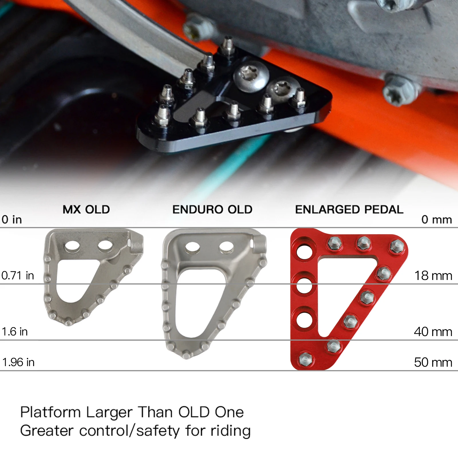 Rear Brake Pedal Lever Step Plate Tip For Beta RR 300 200 250 390 430 480 500 X-Trainer 300 2013-KTM EXC Husaberg motorcycle accessories motorcycle foot pedals
