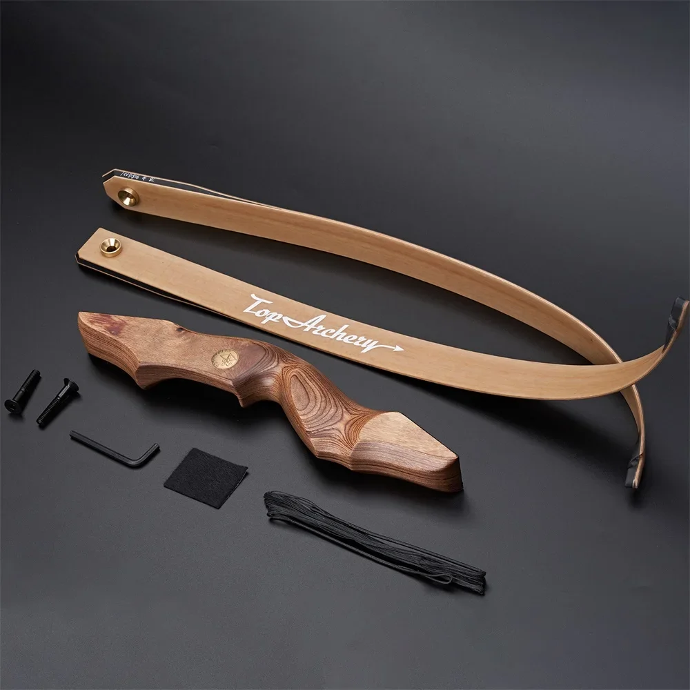 Toparchery 야외 사냥 및 사격용 오른손잡이 나무 테이크 다운 활, 60 인치 리커브 활, 30-50lbs