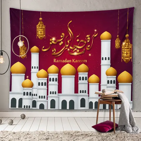 Muslim Ramadan Decoration Tapestry 3D Printing Home Background Wall Decoration Wall Hanging Dormitory Decoration