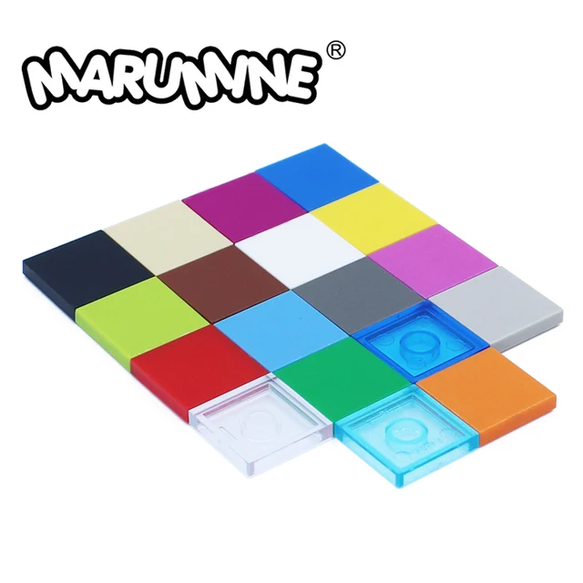 Marumine MOC Blocks 2x2 Tile 100PCS Building Bricks Piece Accessories Parts Compatible with 3068 Base Construction Board Plate 1