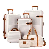 Ensemble de bagages 4 pièces : valise à main approuvée par TSA 20/24/28 pouces + trousse de toilette de 12 pouces - 360 °   Voyage de vacances à roulettes silencieuses 1