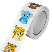 500Pcs/Roll Cartoon Animal Reward Stickers 2.5cm/1.0in Diy Decor Perfect For Learning Games Notebook Pad Fridge Gift Seal Labels 5