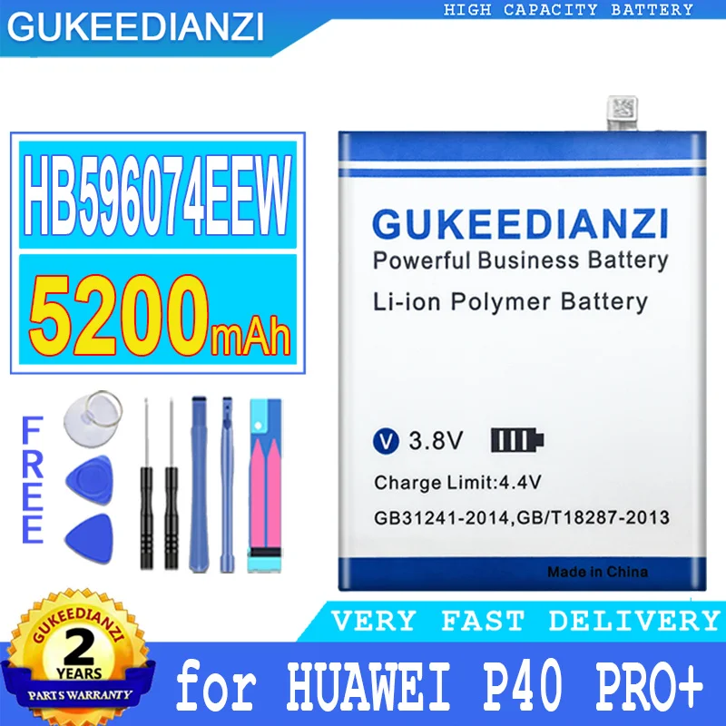 

5200mAh HB596074EEW Replacement High Capacity Mobile Phone Battery For HUAWEI P40PRO+ P40 PRO+ Smartphon Batteries