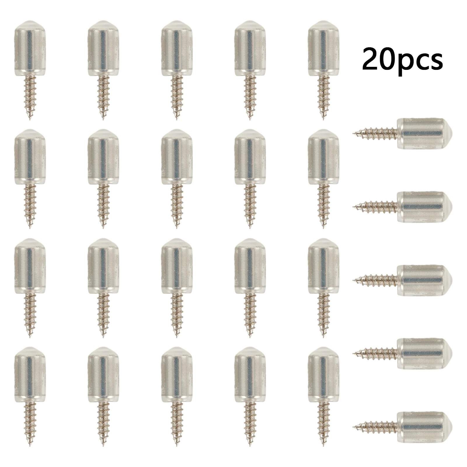 

20pcs Self-Tapping Screws Cabinet Bracket Laminate Support Glass Studs Pegs Wear-resistant Non-slip Partition Nail